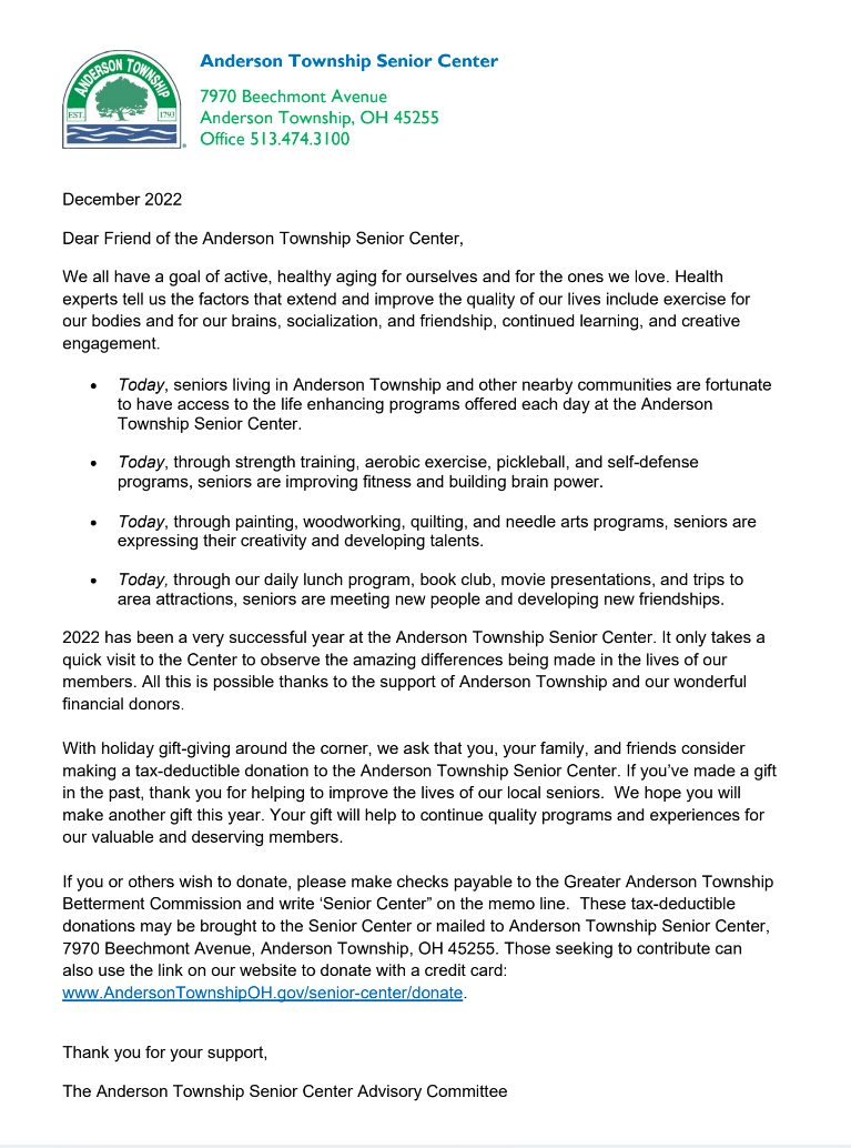 Fundraising Letter