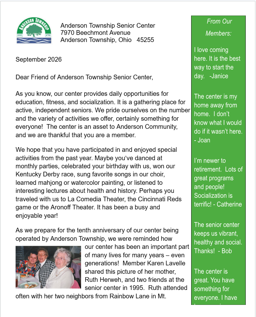 Fundraising Letter