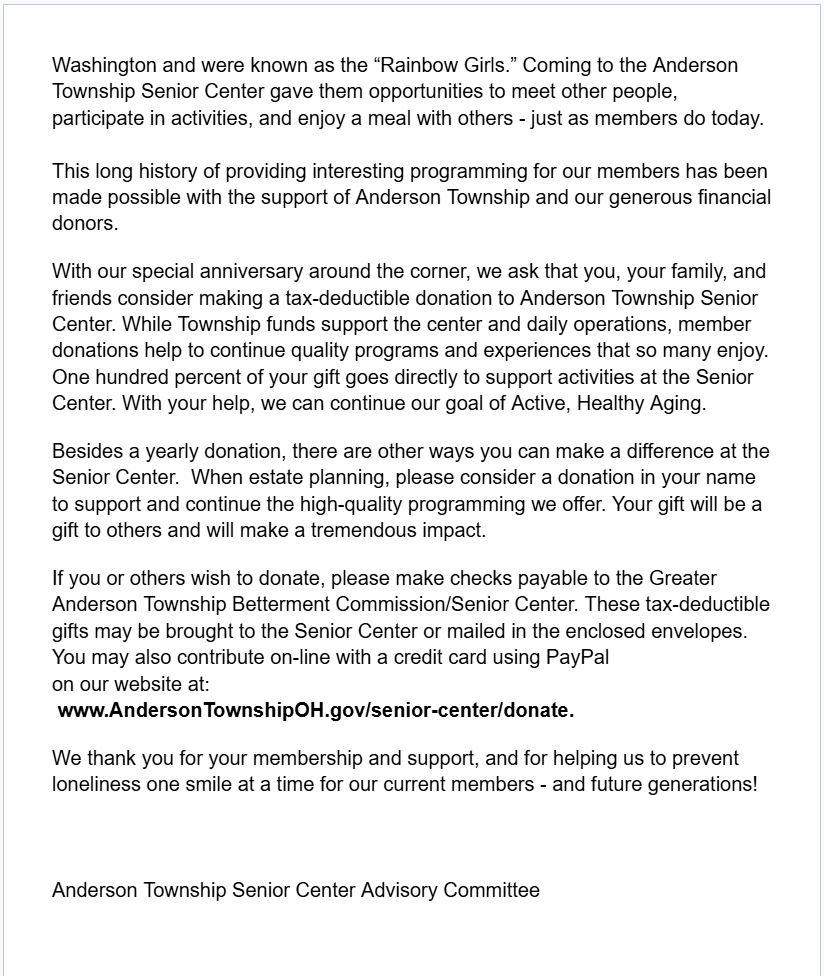 Fundraising Letter